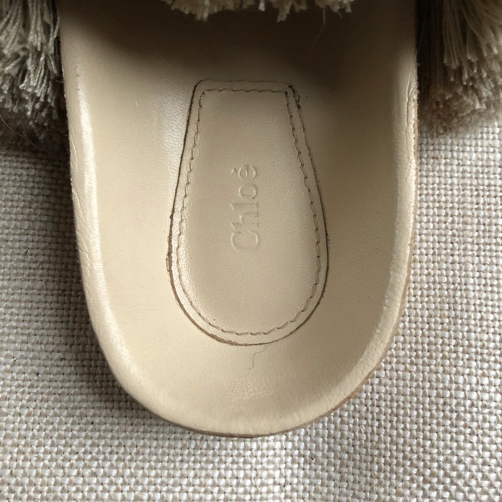 Chloe Sandals Slide Fringe Mules Nolan EU 35 US 5 - Picture 8 of 13